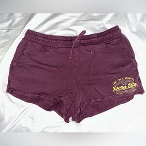 Purple Drawstring Shorts
